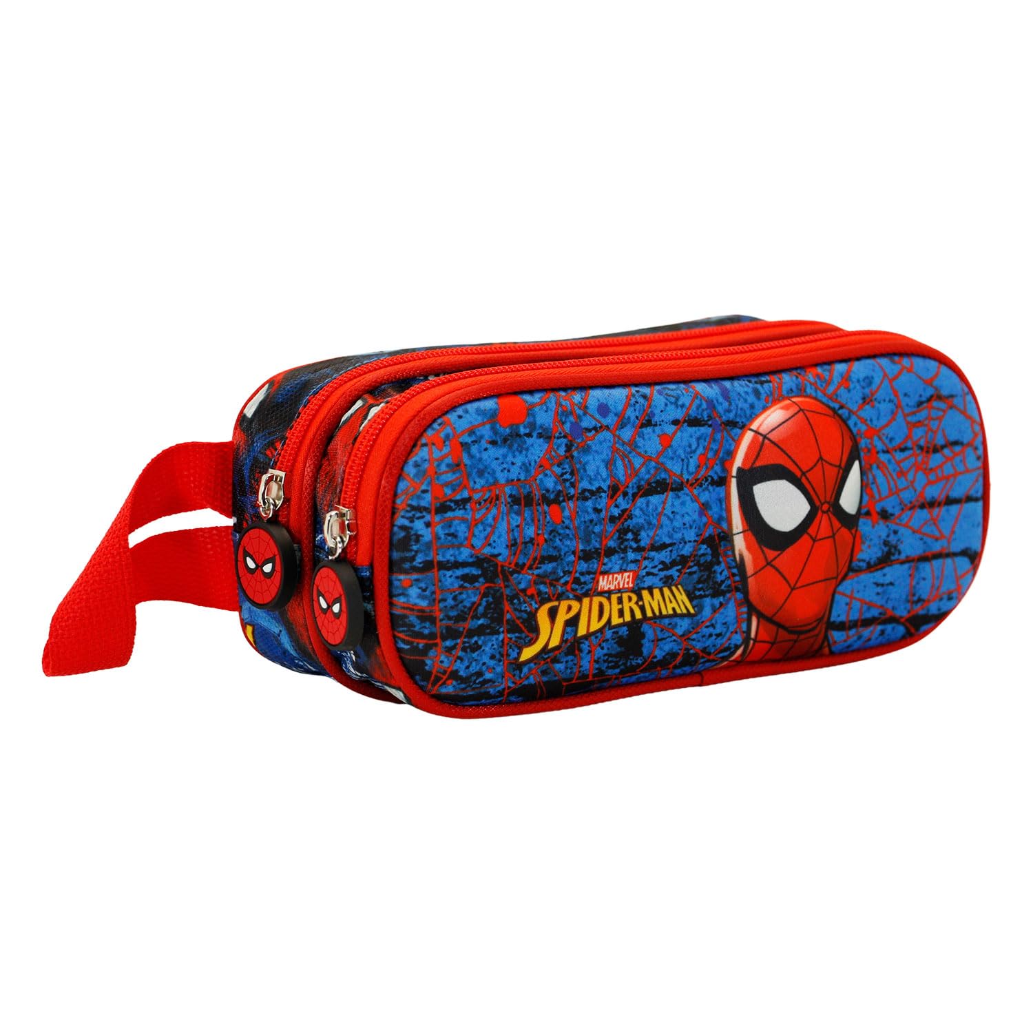 Marvel Spiderman Badoom-3D Double Pencil Case, Red, 22 x 9.5 cm