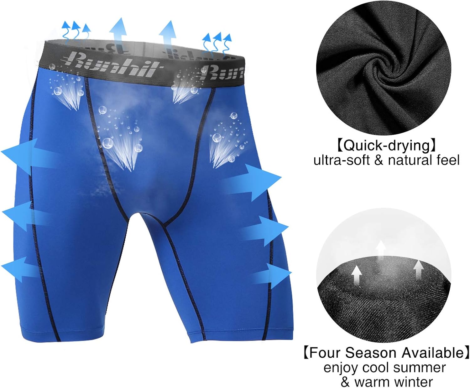 Runhit Compression Shorts for Men, Mens Underwear Spandex Shorts Workout Running : Clothing