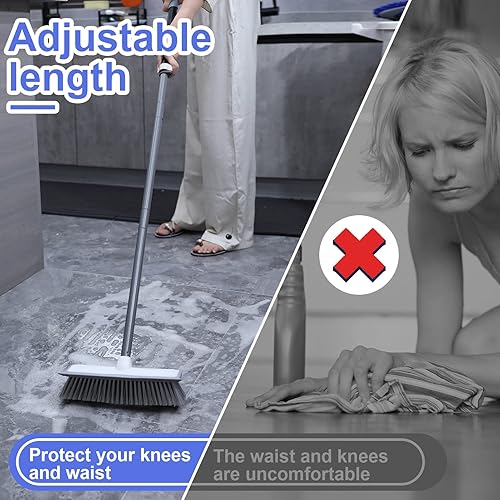 Rubber Broom Carpet Rake for Pet Hair Remover, Fur Remover Broom