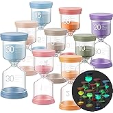 Relaxweex 9 Pack Colorful Hourglass Luminous Sand Timers Glow in The Dark Sandglass 0.5/1/2/3/5/10/15/20/30 Sand Clock Timer for Classroom Home Office Kitchen Cooking Decor