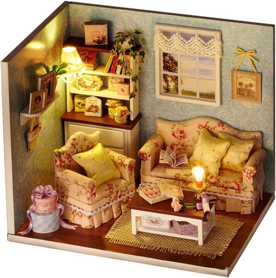 ANGION Dollhouse Miniature Kit Doll House Diy Miniature Wooden Puzzle