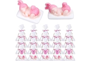 Otuuz 24 Packs Baby Shower Soap Favors Handmade Sleeping Baby Shower Scented Soap with Gift Tags for Guests Girl Boy Favors Decor (Classic Pink)