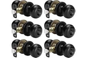 Haidms 6 Pack Matte Black Door Knobs Interior Privacy, Black Interior Door Knobs for Bedroom or Bathroom Classic Round Doorknobs Hardware