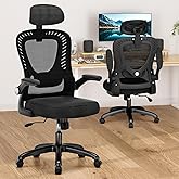Office Chair, SPRDENG Ergonomic Office Chair with Two-Way Adjustable Lumbar Support & Headrest, High Back S-Shaped Computer C