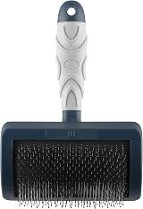 Mikki Dog Puppy Grooming Curved Head Slicker Brush for Doodles Blue Grey X-Small view 2