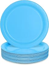 PARTY GO 50 Pcs 9 Inch Blue Paper Plates Disposable Party Supplies