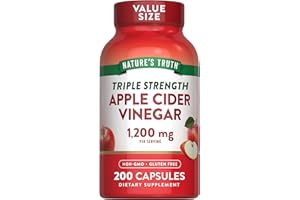 Nature's Truth Apple Cider Vinegar Capsules | 1200mg | 200 Pills | Extra Strength | Value Size | Non-GMO, Gluten Free Supplem