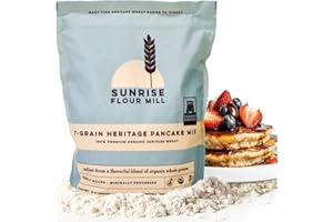 Sunrise Flour Mill USDA Organic 7-Grain Heritage Pancake Mix | Enjoy Fluffy & Tasty Waffles | Easier to Digest with Less Bloating | Zero Additives (5 lbs)