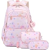 Mfikaryi Cute Girls Backpack Teen Girls Bookbag for School with Lunch Box Set