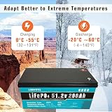 LiFePO4 Leisure Battery 48V 200Ah 10240Wh 51.2V PV Storage 2 x M8 view 4