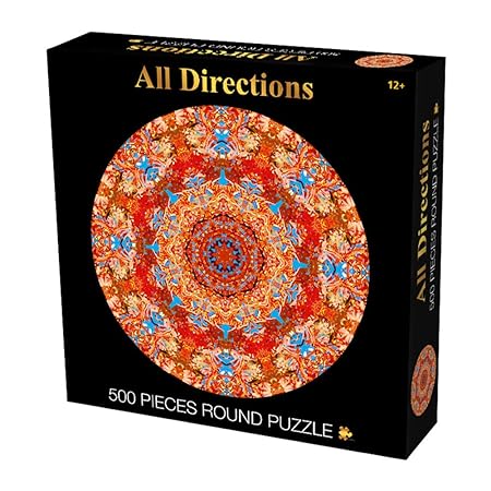 FidgetGear 500Pcs Colorful Round Windmill Puzzles Kids Educational Toy 49355-2 Orange Mandala 500 Tablets