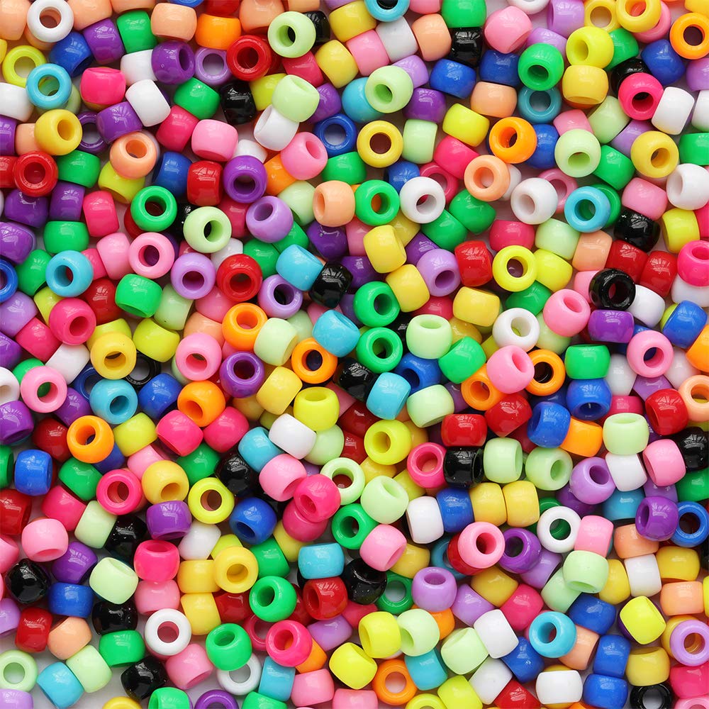 Tibaoffy Crafts Multicolor Mix Beads 6x9mm,Pony Beads Total About 1000pcs