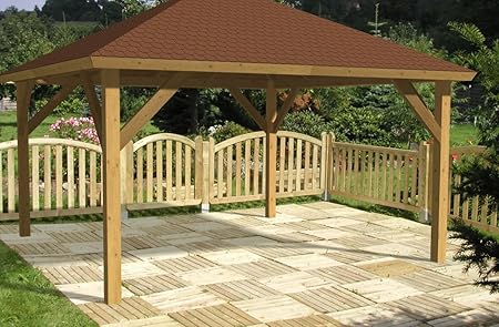 Amazon De 4 Eck Holz Pavillon Andy 429x429 Cm