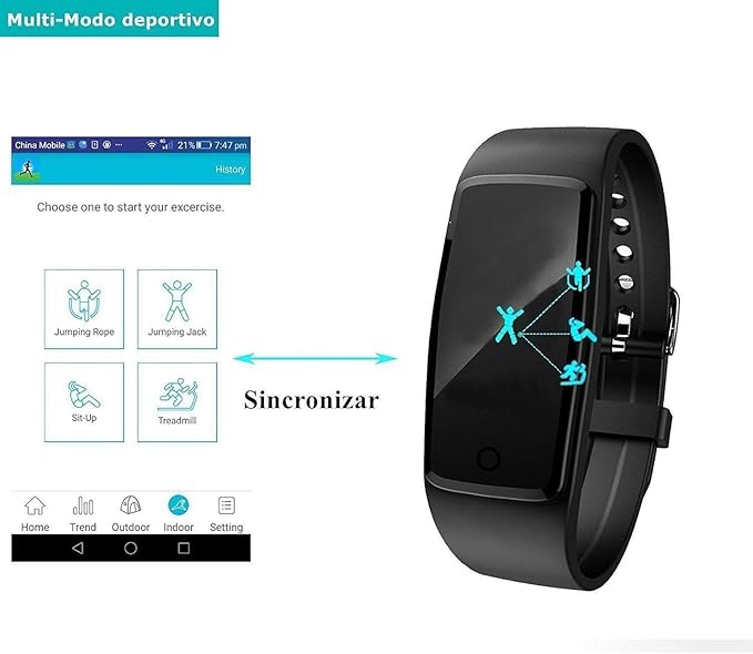 Willful Impermeable Pulsera Inteligente Pulsera Actividad con Pulsometros,Monitor de Dormir,Monitor de Calorías,Podómetro,Notificación de ...