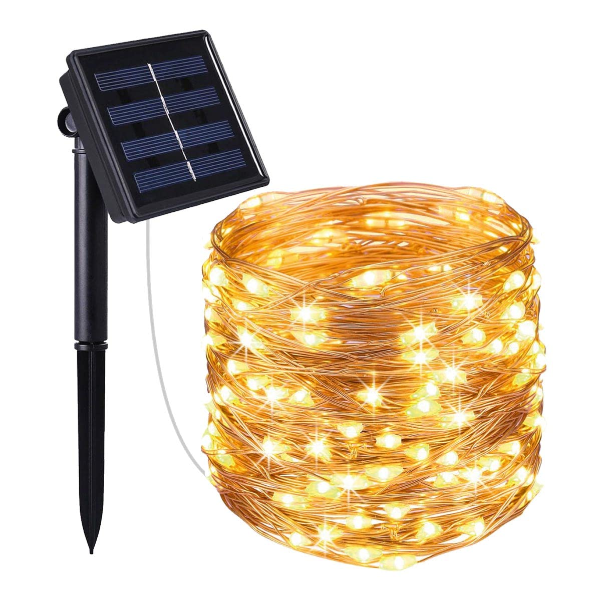 Lumi Jardin Guirlande Lumineuse Solaire Micro Skinny Solar 100 LEDs 1200cm, Cuivre, 1200