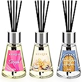 Xcleen 3 Pack Reed Diffuser, Scented Oil Diffuser with 15 Sticks, Escape/Vanilla/Moroccan Amber, Air Freshener for Bathroom & Office, Holiday Home Fragrance, Gift idea, Each 1.7Fl Oz, Total 5.1Oz