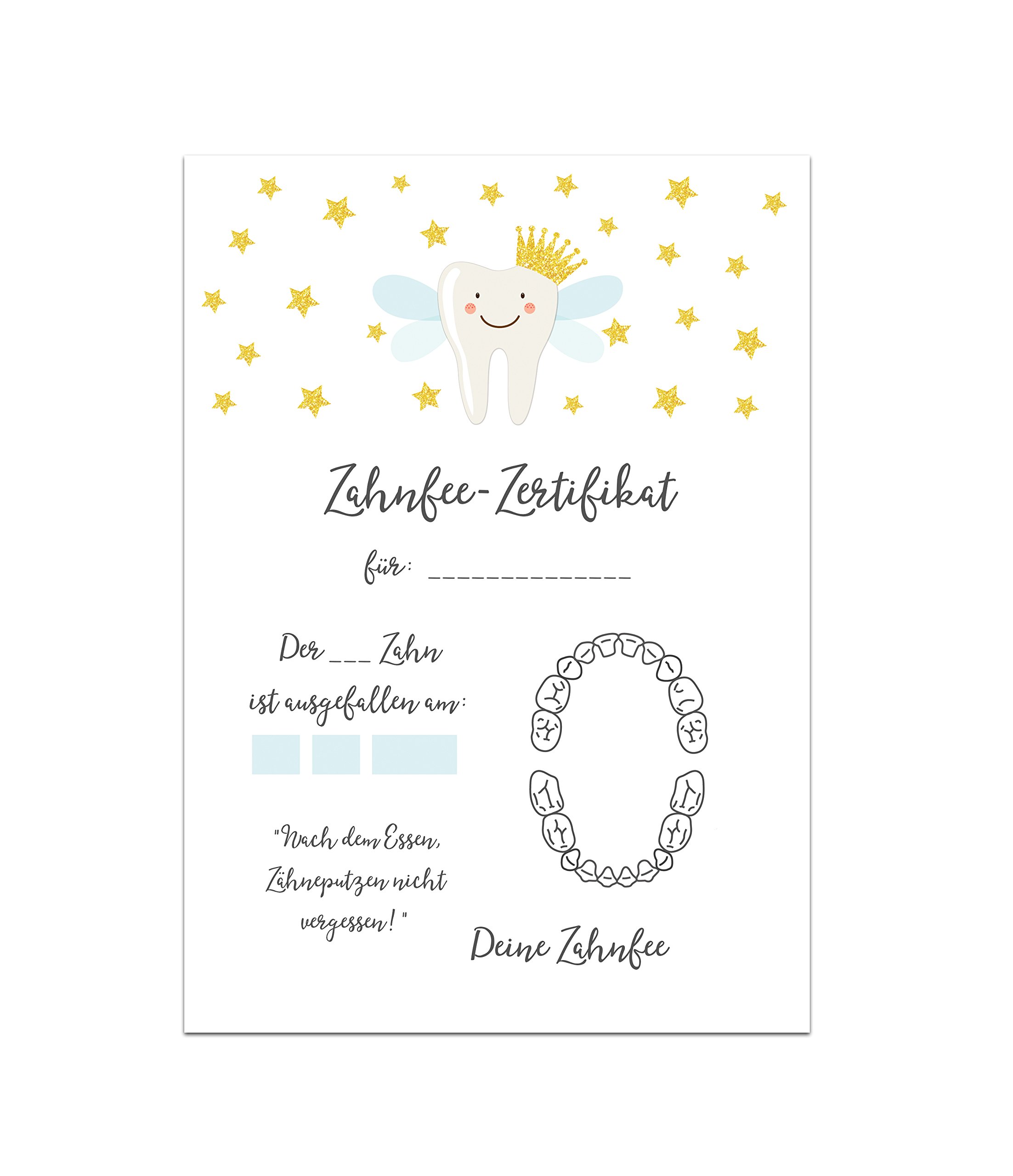 Tooth Fairy Certificate Pack of 20 Tooth Fairy Gift