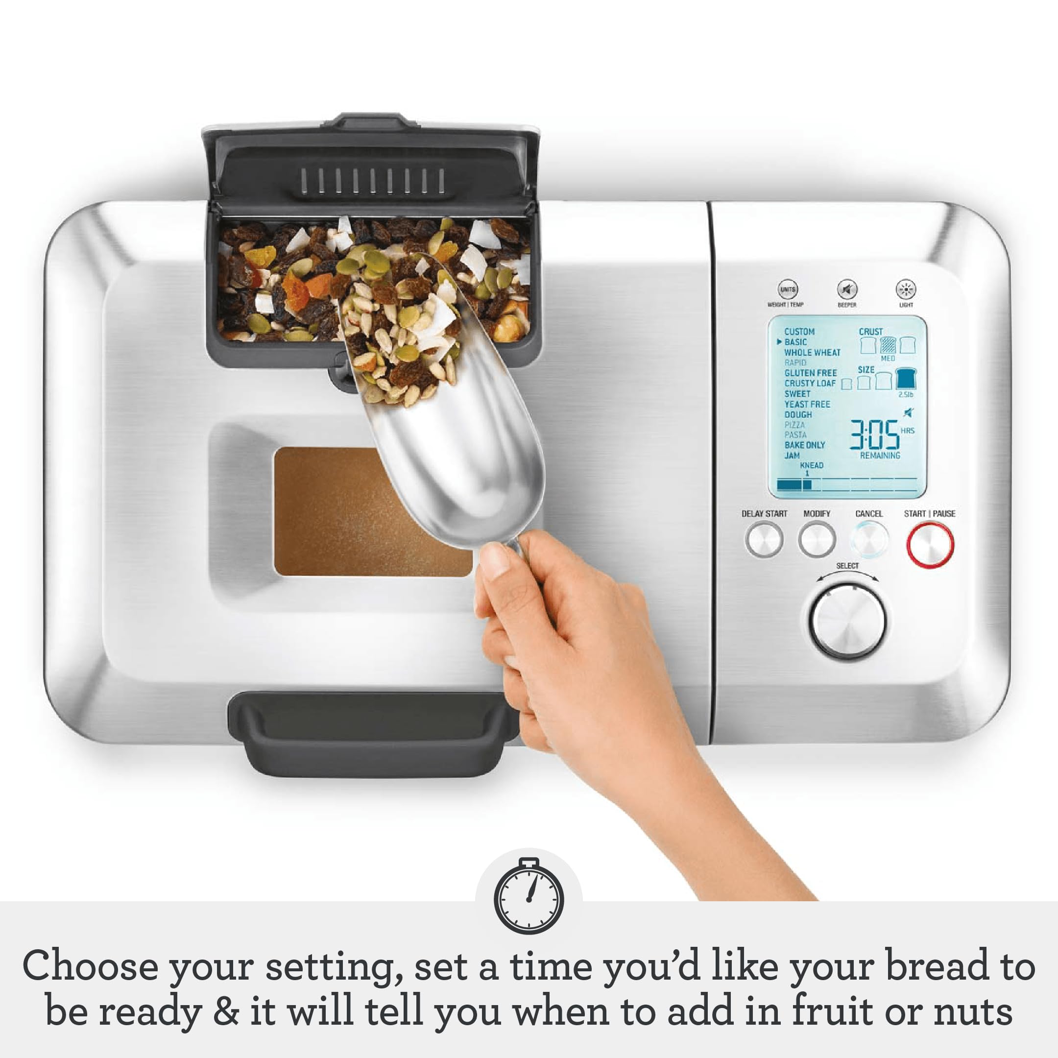 Breville BBM800XL Custom Loaf Bread Maker Machine, Brushed Stainless Steel