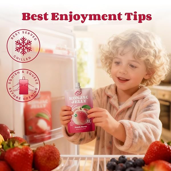 HEALSPOT REAL FRUIT JUICE SNACKS KONJAC JELLY WITH COLLAGEN PEPTIDES AND VITAMIN C, NO ARTIFICIAL SWEETENER, LOW CALORIES|GLUTEN FREE|KETO FRIENDLY, HEALTHY KOREAN SNACKS 10 POUCHES PEACH FLAVOR