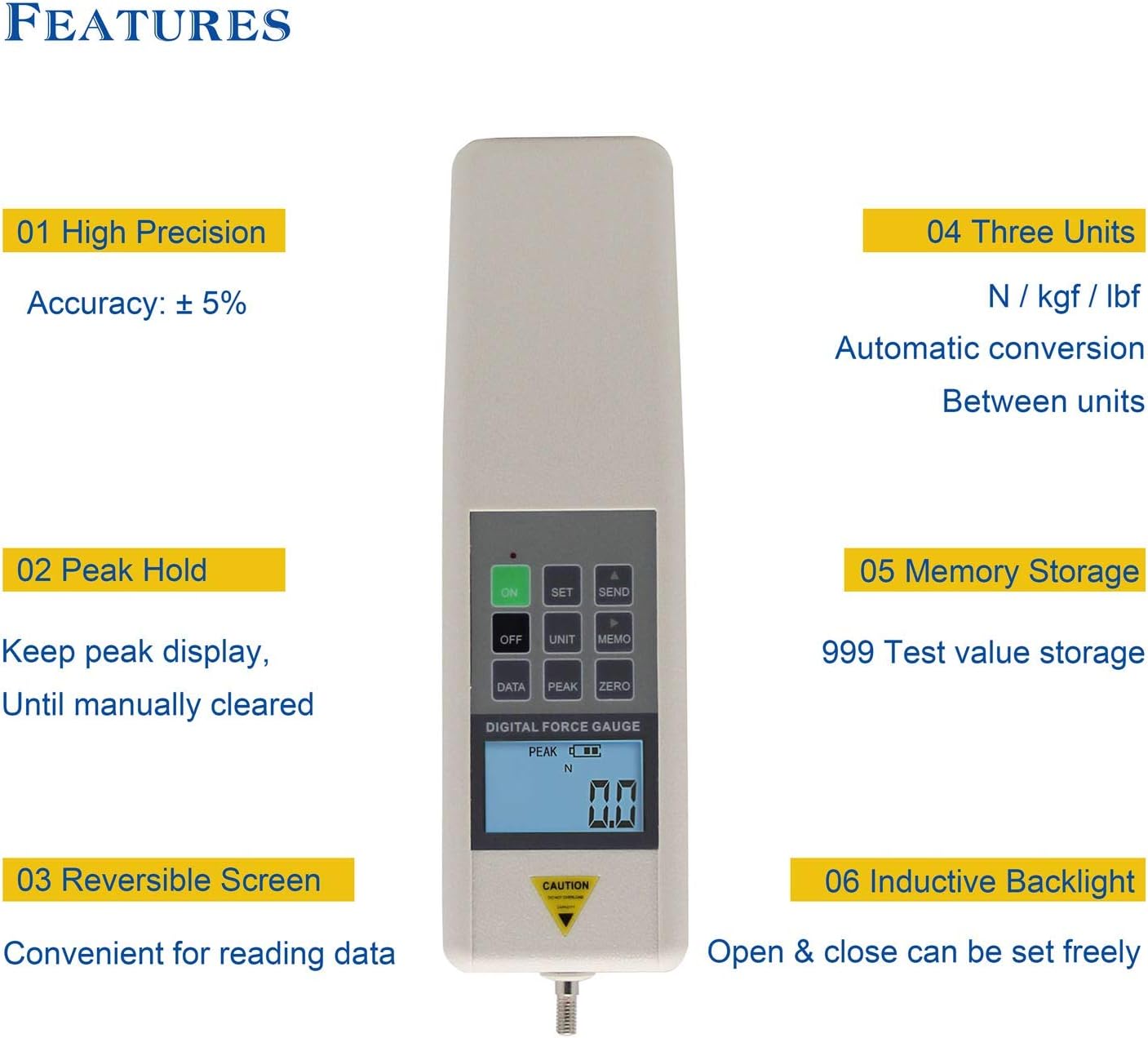 HP100N BAOSHISHAN Digital Push Pull Gauge Force Gauge Tester HP100N