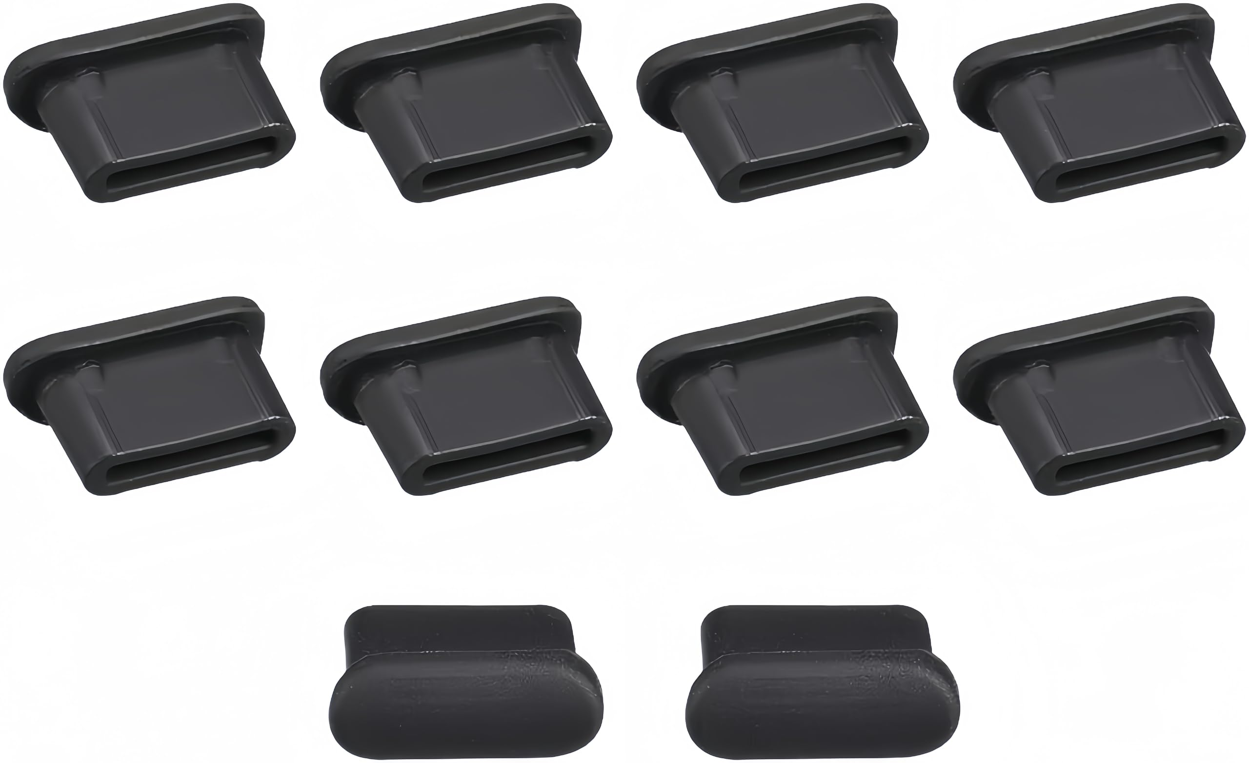 Boxonly 10Pcs Silicone Type C Anti-Dust Cap Cover for Cell Phone, Type C Port Anti Dust Cover Silicone Dust Cover Plug Cover Cap Anti Dust Protector Black