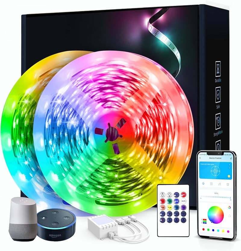 Phopollo Smart WiFi LED Strip Light 30m RGB Bluetooth Alexa Google Home