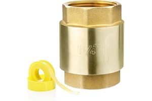 FLNGR 1 1/4-Inch Check Valve,Female NPT,No-Lead Brass,Female Pipe Thread Compatible with Most Pumps,Silent Check Valve,Prevents Backflow in Well or Irrigation Systems