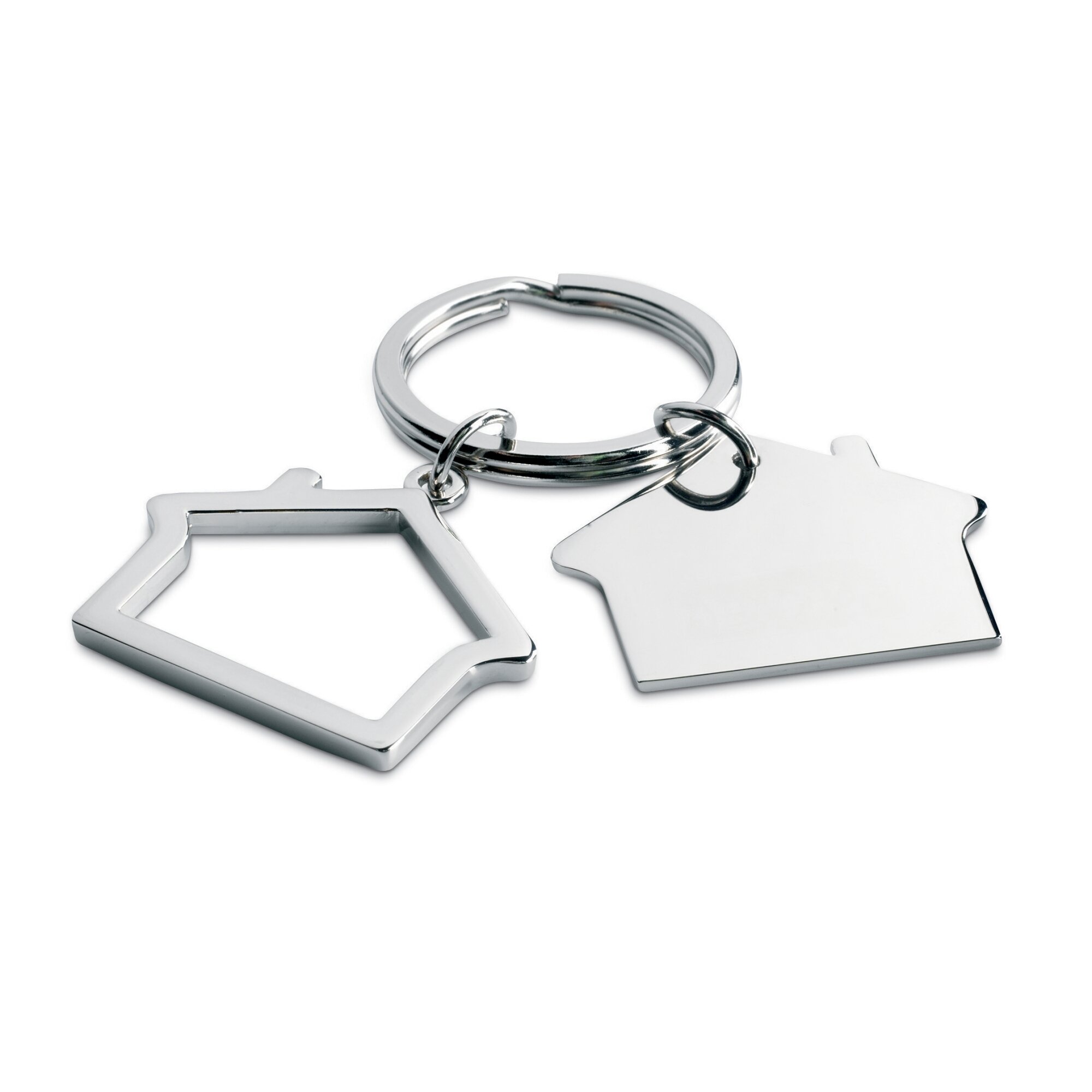 PromotionGift Metal key ring house shape - shiny silver
