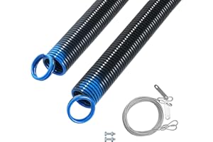 OZHOMY Pair of Heavy Duty 90 lbs Garage Door Extension Springs with Safety Cables, Electrophoresis Black Coated, 25” Long, Do