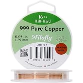 Filofly Pure Copper Wire, 16 Gauge, Half Hard, Round, 5 Feet | Pure Copper Wire for Jewelry Making, Wire Wrapping, Round, Pure Copper, 16 Gauge (1.29mm), High Quality, Made in Thailand