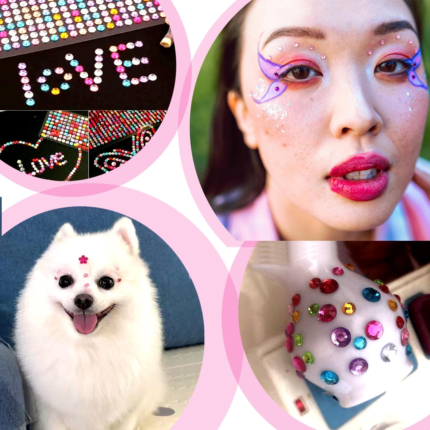 3228pcs Gems Stickers, Self Adhesive Rhinestone Jewel Stickers, Acrylic Gems DIY Craft Decorative Diamond Stickers, Assorted Shapes Jewels Rhinestones Sticker, Gem Sticker Crafts for Kids