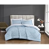 CANNON Solid Percale Light Blue King 3 Piece Comforter Set
