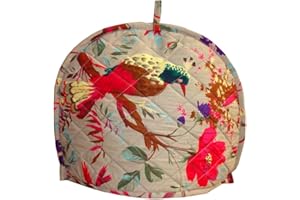 Shubhlaxmifashion Bird Print Gery Decorative Tea Cosy Vintage Gery Creative Printed Cotton Tea Cozy