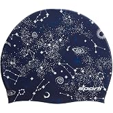 Sporti Unisex-Adult Silicone Swim Cap, Abstract Design Hat, Protects Hair | Textured Interior, Anti-slip Grip, Lightweight Feel, Easy Wear, Hair Coverage, Comfortable Fit, Lap Practice, Pool Swimming