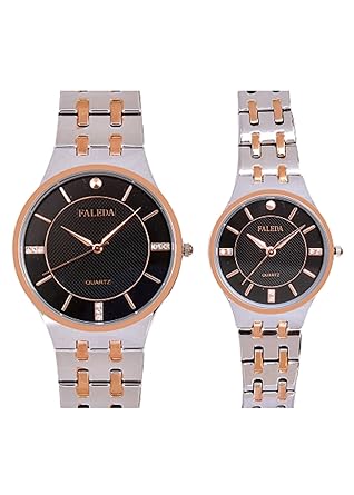 Faleda Black P6168TTB Multicolor Analog Casual For Couple