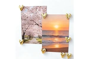 24PCS Refrigerator Magnets Gold Magnets for Fridge, Small Love Heart Cute Decorative Magnet Set for Home Kitchen Office White