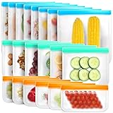 Vosyinm 12 Pack Reusable Ziplock Bags Silicone Bags