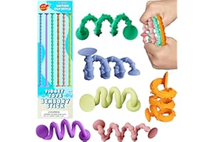 Fidget Toys Sensory Stick, Relief Sensory Toys for Autism Anxiety with Suction Cup, Textured Stretchy Stress Relief Calm Down