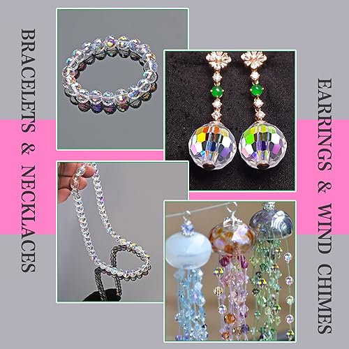 Crystal Glass Beads for Jewelry Making, 80 Pieces Crystal Beads, 10mm Glass  Beads, Round Faceted Beads Bulk fo