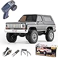 EAZYRC X FMS FCX24 1/24 Chevy K5 Blazer 1976s RC Rock Crawler 4x4 RTR Black, with Lisense RC Truck, 4WD 5Km+ 2-Speed Transmission with 2.4 Ghz Radio, Battery, and Charger