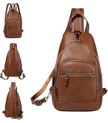 CLUCI Sling Bag for Women Leather Women's Backpack Small Convertible Backpack Purse for Women Travel Hiking Cycling : Clothing, Shoes & Jewelry