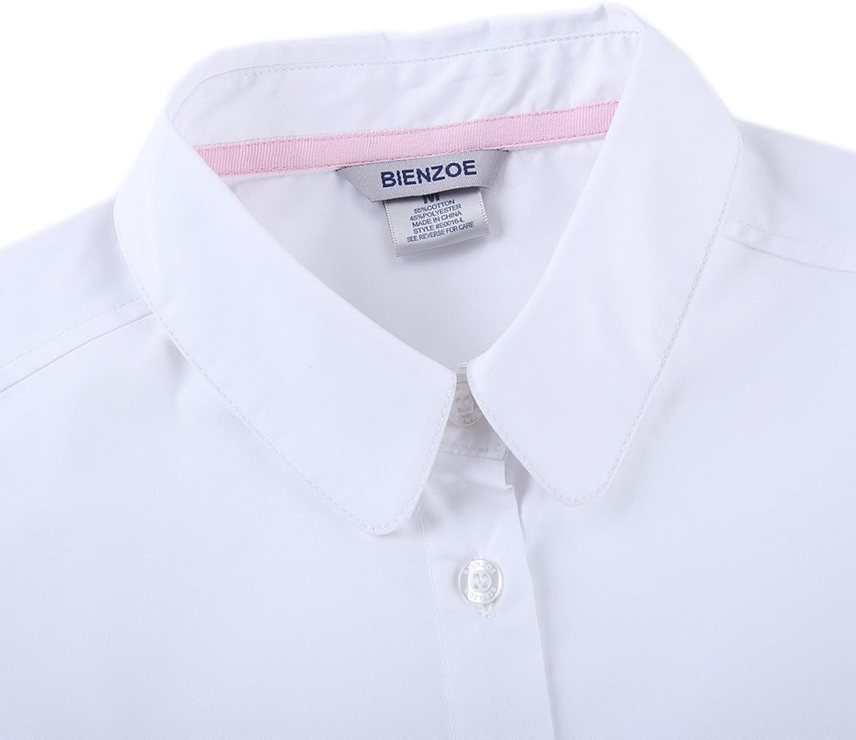 Bienzoe Big Girl's School Uniforms Oxford Long Sleeve Blouse: Clothing