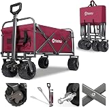 Sekey Folding Festival Trolley Wide All-Terrain Wheels 460Lb Capacity Red