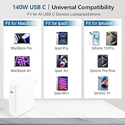 140W USB C to Magnetic 3 Cable, Charger for Mac