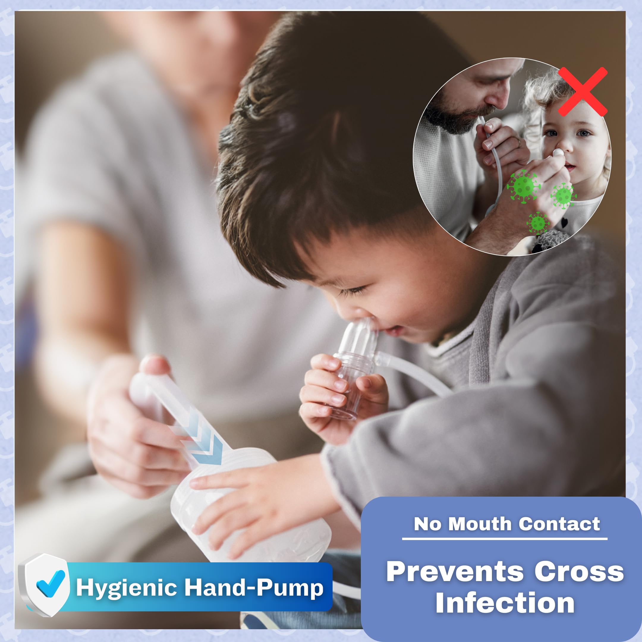 Chiboji Baby Nasal Aspirator – Powerful Hand Pump Nose Sucker | Booger Sucker with Rounded Non-Invasive Nozzle | Quiet and Strong Suction Nose Cleaner for Infants and Toddlers, Made in Taiwan