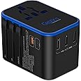 Ceptics World International Travel Plug Adapter - Powerful 33.5W with Pd & QC 3.0 Dual USB-C Power - 3 USB Ports Wall Charger