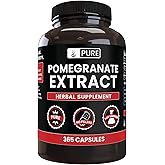 PURE ORIGINAL INGREDIENTS Pomegranate Extract (365 Capsules) No Magnesium Or Rice Fillers, Always Pure, Lab Verified
