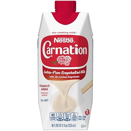 Amazon Com Nestle Carnation Lactose Free Evaporated Milk 11 Fl Oz Tetra Pack Of 8 Lactose Free Milk Substitute For Sweet And Savory Recipes Lactose Free Rich And Delicious Evaporated Milk