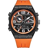 TEARTRACE Men’s Watches Analog Digital Quartz Waterproof Sport Watches for Men Chronograph Alarm Multifunctional Wrist Watch with Silicone Strap