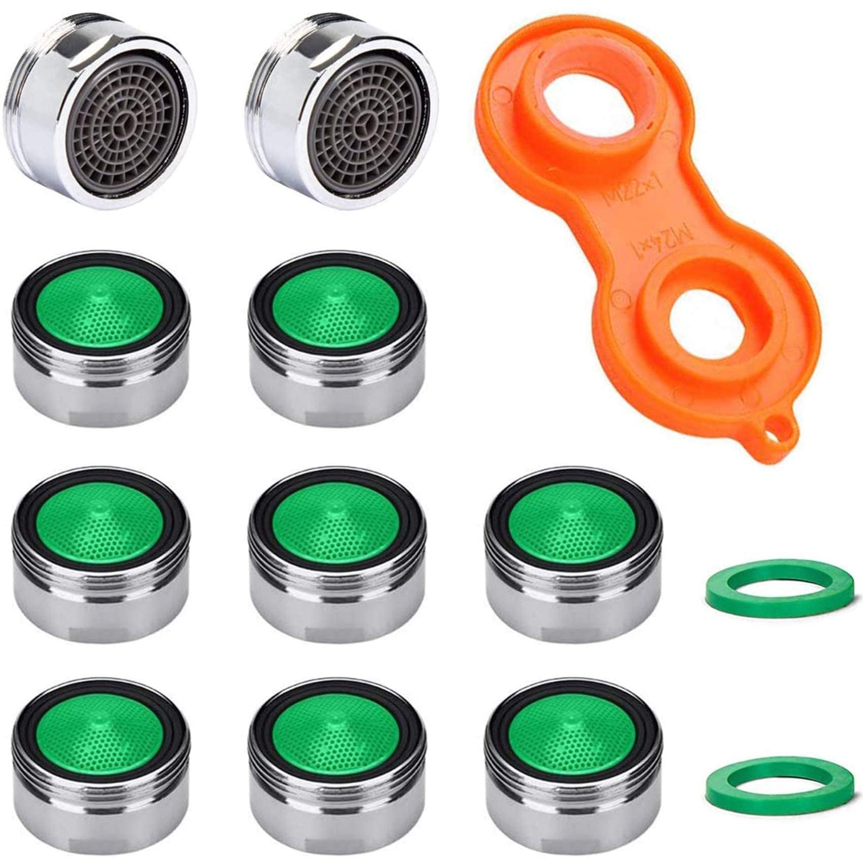 Pack of 10 M24 Mixer Tap Aerator Nozzles with ABS Filter, Includes Mixer Nozzle Key
